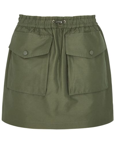 Moncler Taffeta Mini Cargo Skirt - Green