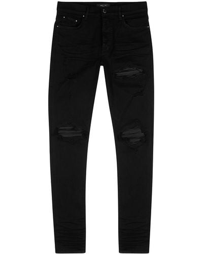 Amiri Mx1 Distressed Skinny Jeans - Black