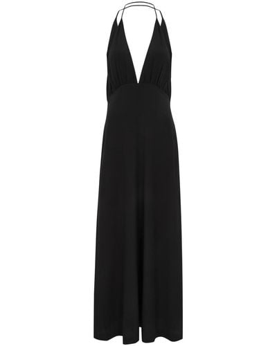 Totême Silk Crepe De Chine Maxi Dress - Black