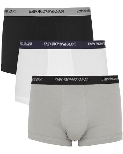 Emporio Armani Stretch-cotton Boxer Briefs - Gray