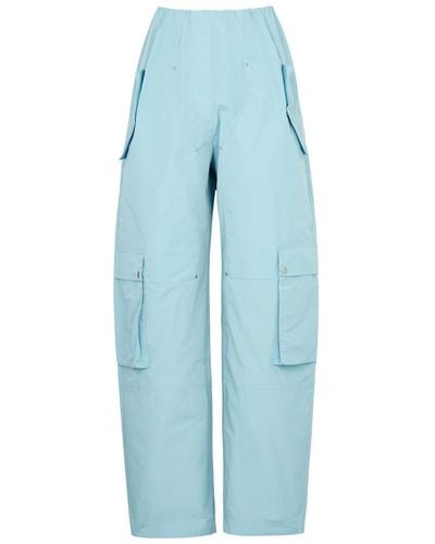 Paris Georgia Basics Elevated Poplin Cargo Trousers - Blue