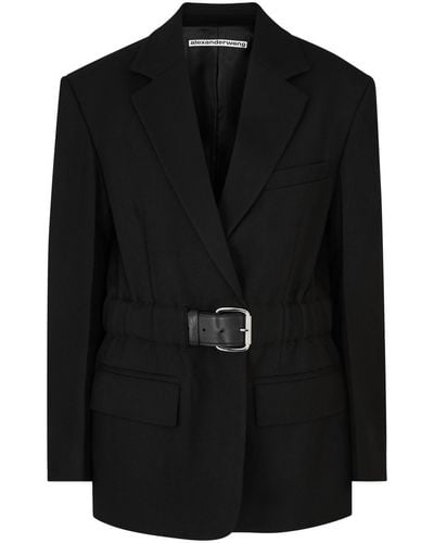 Alexander Wang Belted Wool Blazer - Black