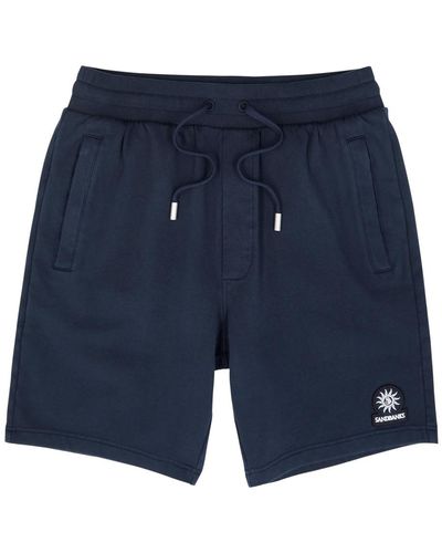 Sandbanks Logo Stretch-Cotton Shorts - Blue