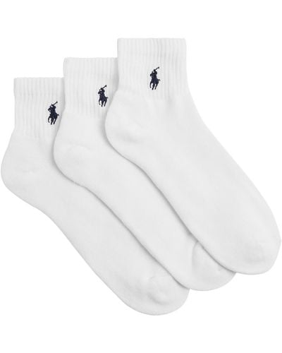 Polo Ralph Lauren Logo-embroidered Cotton-blend Socks - White