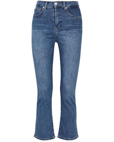 Veronica Beard Carly Cropped Kick-flare Jeans - Blue
