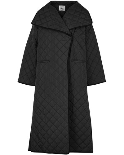 Totême Signature Quilted Shell Coat - Black