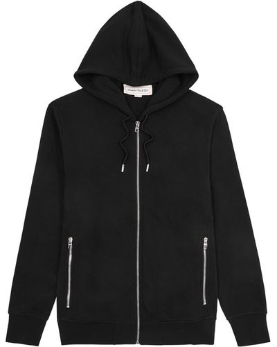 Alexander McQueen Logo Hooded Cotton Sweatshirt - Black