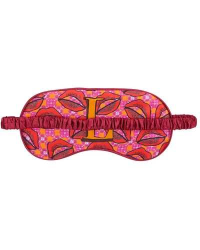 Jessica Russell Flint L Is For Lips Silk Eye Mask - Red