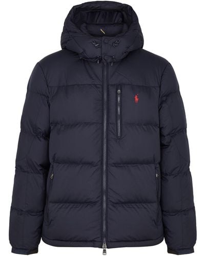 Polo Ralph Lauren Hooded Logo Quilted Shell Jacket - Blue