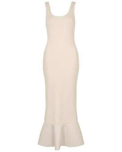 Nanushka Talulla Ribbed Cotton Maxi Dress - White