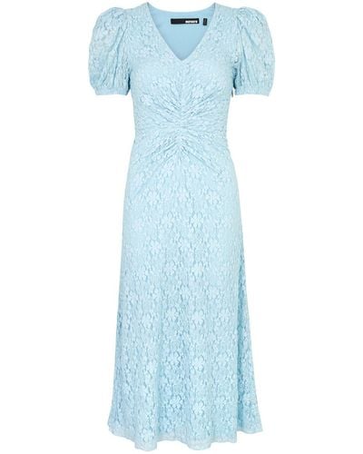 ROTATE BIRGER CHRISTENSEN Floral Lace Midi Dress - Blue