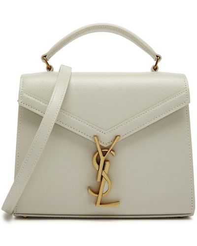 Saint Laurent Cassandra Mini Top Handle Bag - Natural