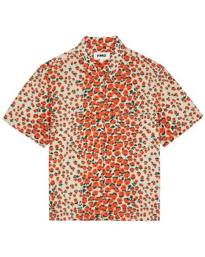 YMC Vegas Floral-Print Cotton Shirt - Orange