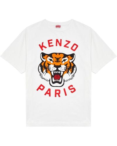KENZO Lucky Tiger Printed Cotton T-Shirt - White