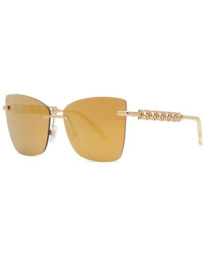 Dolce & Gabbana Square Cat-eye Sunglasses, Sunglasses, , Frameless - Metallic