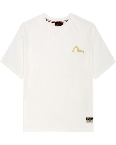Evisu The Great Wave Daicock Printed Cotton T-Shirt - White