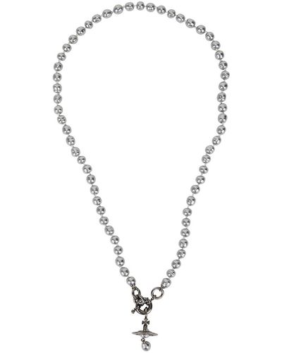Vivienne Westwood Aleksa Orb Pearl Necklace - Grey