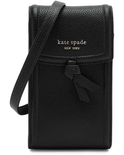 Kate Spade Knott Leather Cross-Body Phone Case - Black