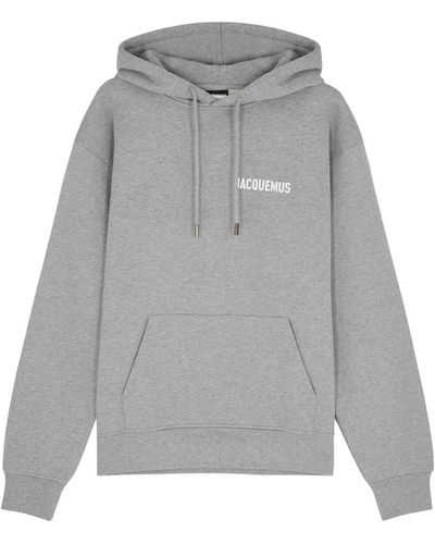 Jacquemus Hooded Logo Cotton Sweatshirt - Grey