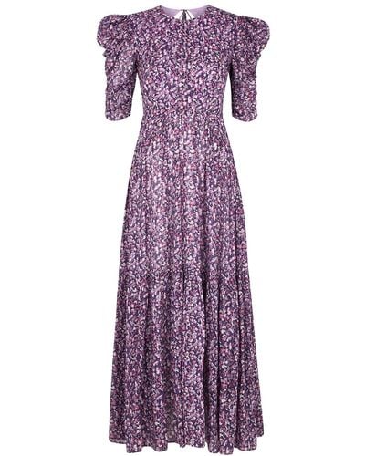 Isabel Marant Isabel Marant Étoile Sichelle Purple Printed Cotton Maxi Dress