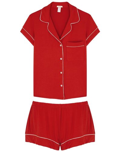 Eberjey Gisele Red Jersey Pyjama Set