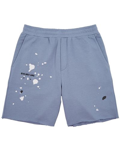 Helmut Lang Stencil Cotton Shorts - Blue