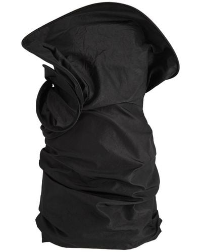 Magda Butrym Strapless Ruffled Tafetta Mini Dress - Black