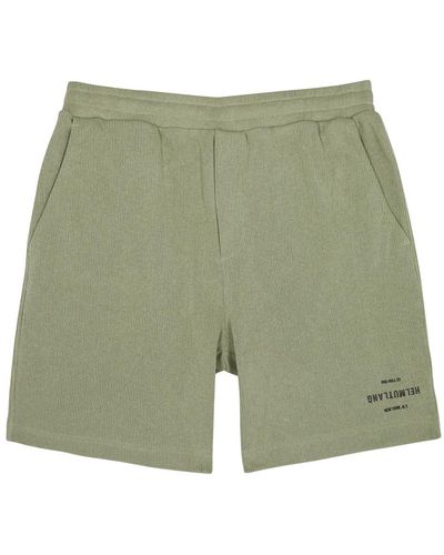 Helmut Lang Knitted Cotton-blend Shorts - Green