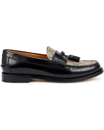 Gucci Kaveh Gg Supreme Leather Loafers - Black
