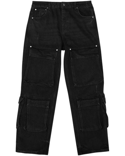 Represent R3Ca Straight-Leg Cargo Jeans - Black
