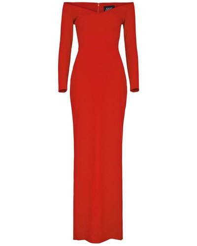 Solace London Tara Crepe Maxi Dress - Red
