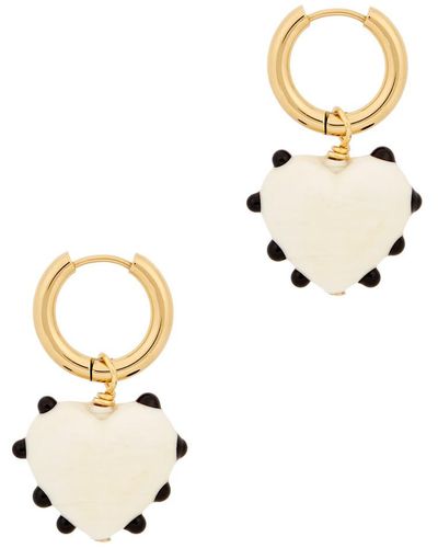 SANDRALEXANDRA Milagros 18kt Gold-plated Hoop Earrings - White