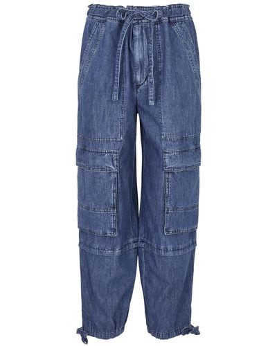 Isabel Marant Ivy Tapered-Leg Cargo Jeans - Blue