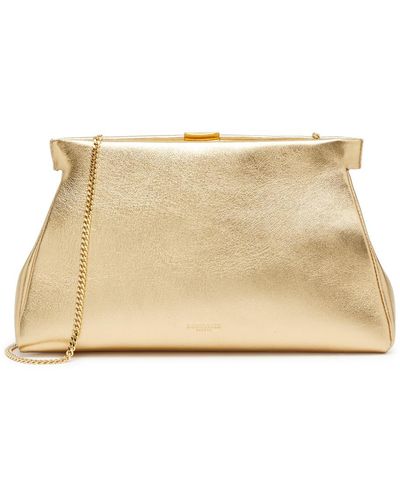 DeMellier London Cannes Metallic Leather Clutch - Natural