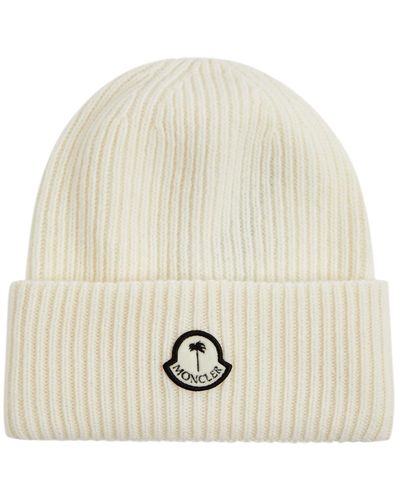 Moncler Genius 8 Moncler Palm Angels Ribbed Wool Beanie - White