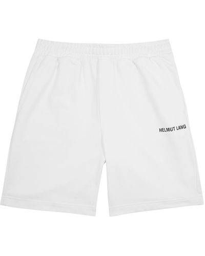 Helmut Lang Core White Logo Cotton Shorts