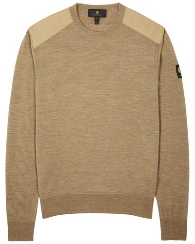 Belstaff Kerrigan Paneled Wool Sweater - Natural