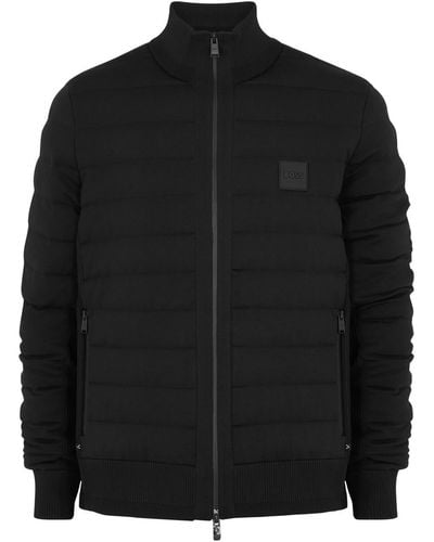 BOSS Paranolo Quilted Knitted Jacket - Black