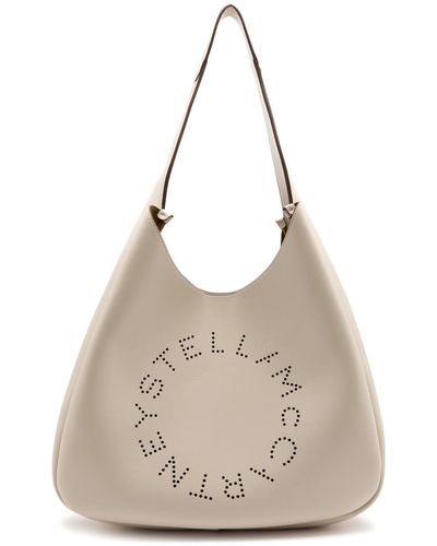 Stella McCartney Stella Logo Faux Leather Shoulder Bag - Natural