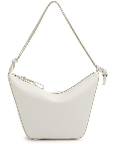 Loewe Hammock Hobo Mini Leather Shoulder Bag - White