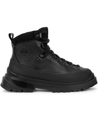 Canada Goose Journey Leather Ankle Boots, Boots, , Leather - Black