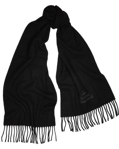 Vivienne Westwood Logo Wool Scarf - Black
