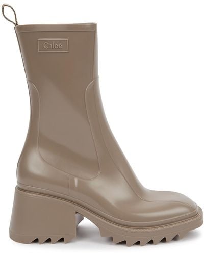 Chloé Betty 75 Taupe Pvc Ankle Boots - Grey