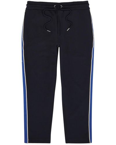 Moncler Striped Stretch-cotton Sweatpants - Blue