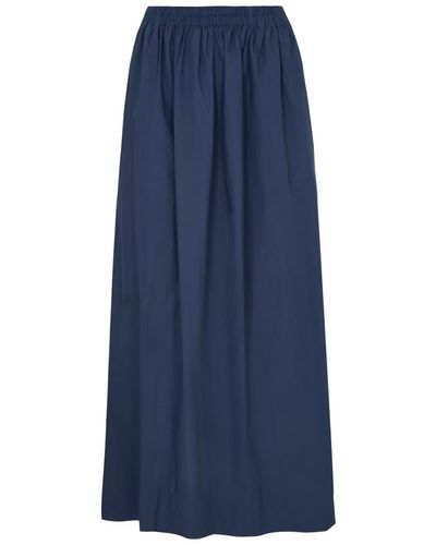 AEXAE Cotton-Poplin Maxi Skirt - Blue