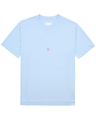 Givenchy Logo Printed Cotton T-Shirt - Blue