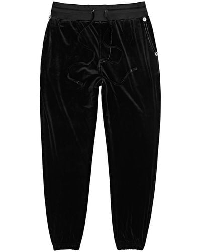 True Religion Logo-embroidered Velour Sweatpants - Black