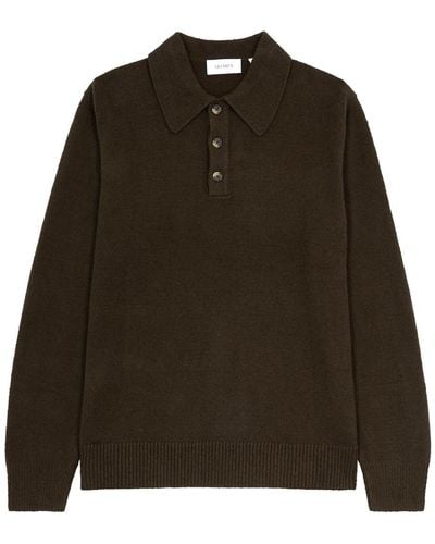 Les Deux Errol Bouclé Cotton-blend Polo Sweater - Brown