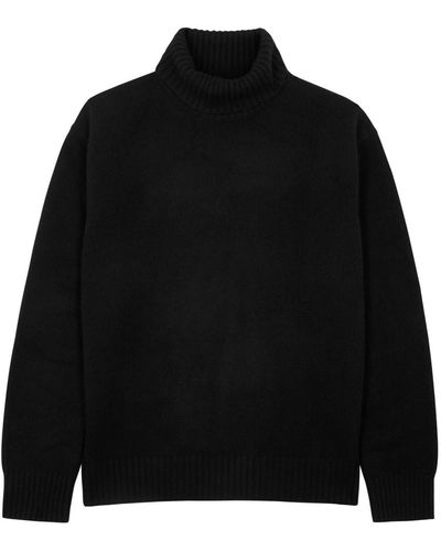 FRAME Roll-neck Cashmere Sweater - Black