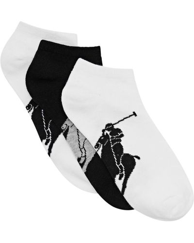 Polo Ralph Lauren Logo-intarsia Stretch-cotton Socks - Black